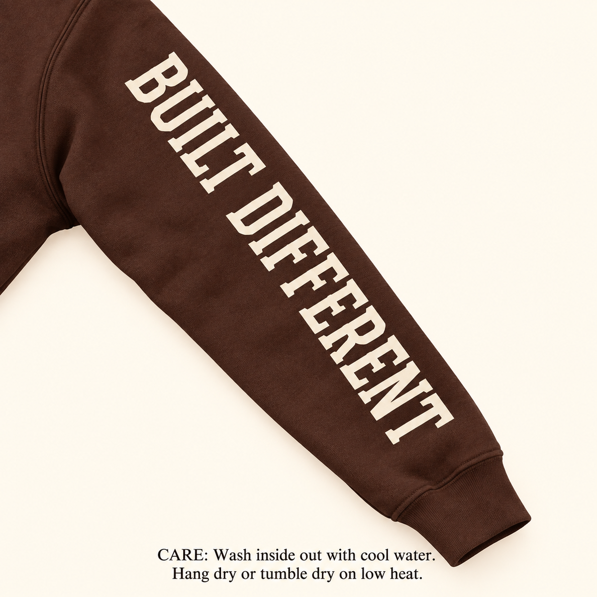 Built Different Hoodie — Chocolate & Cream