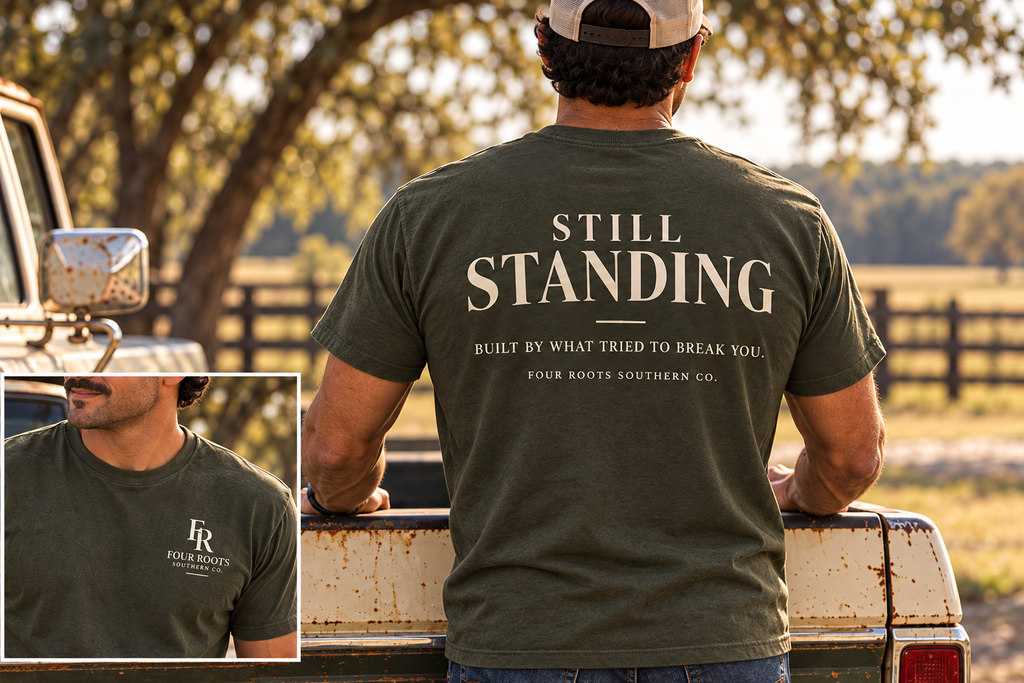 Still Standing Comfort Colors Tee — Olive & Cream