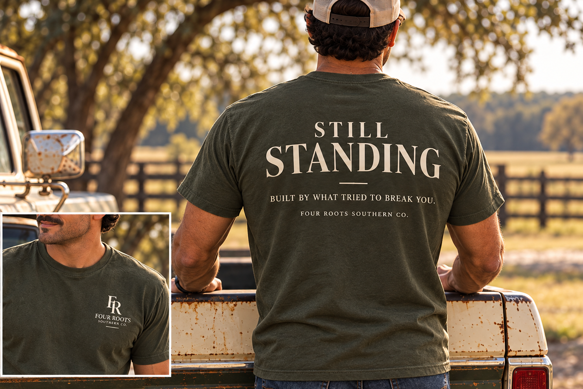 Still Standing Comfort Colors Tee — Olive & Cream