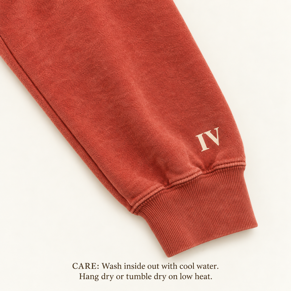 Four Roots Collegiate Crewneck — Clay & Cream