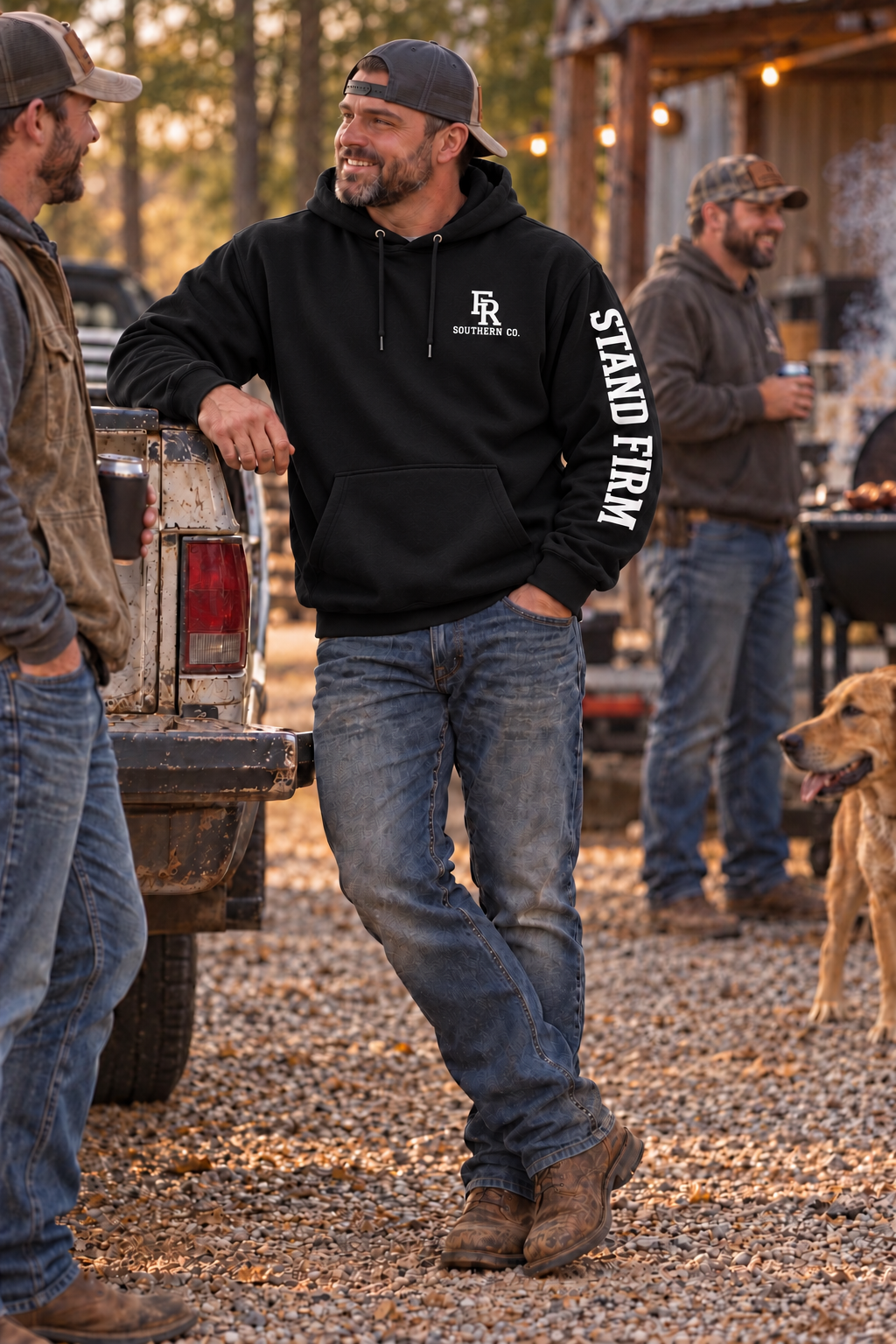 Stand Firm Hoodie — Black & White