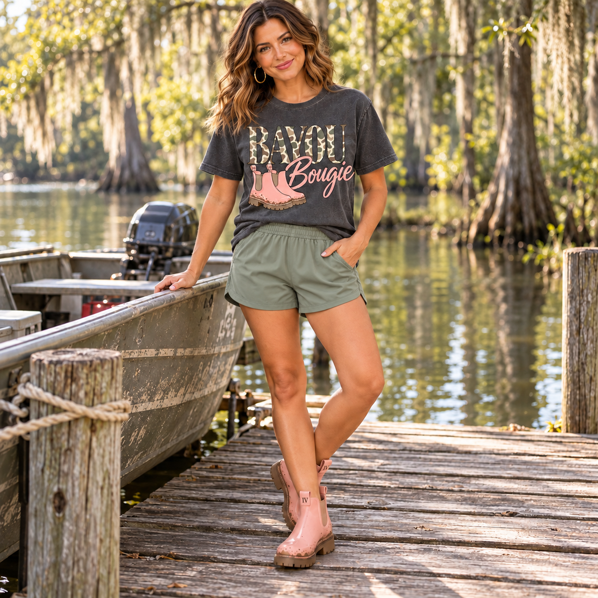 Bayou Bougie – Washed Charcoal Tee