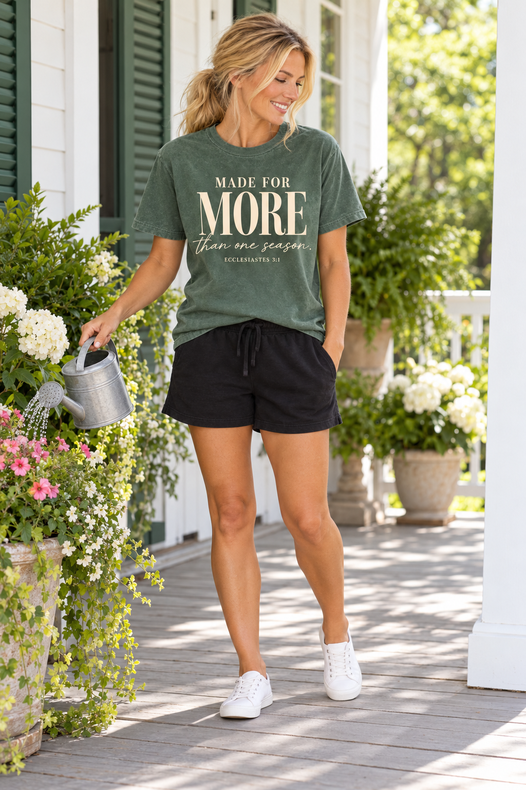 Made for More Comfort Colors Tee — Washed Green & Cream
