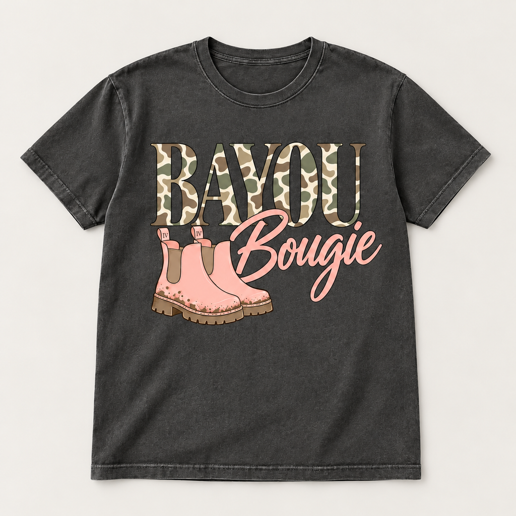 Bayou Bougie – Washed Charcoal Tee