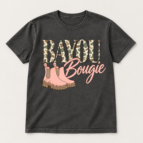 Bayou Bougie – Washed Charcoal Tee