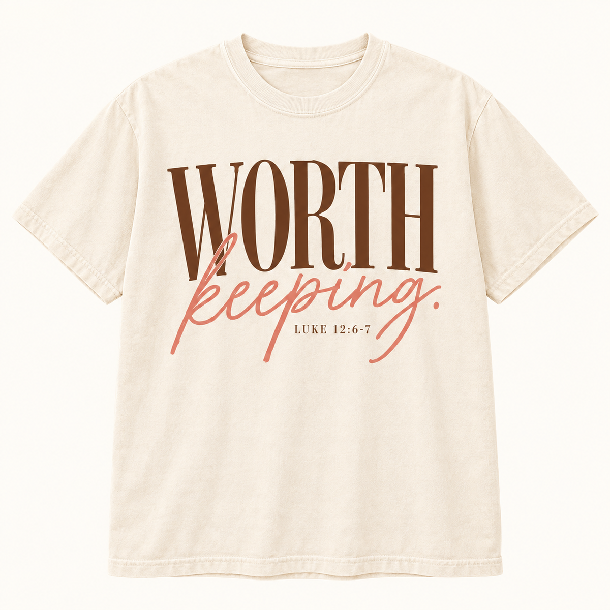 Worth Keeping Comfort Colors Tee — Ivory