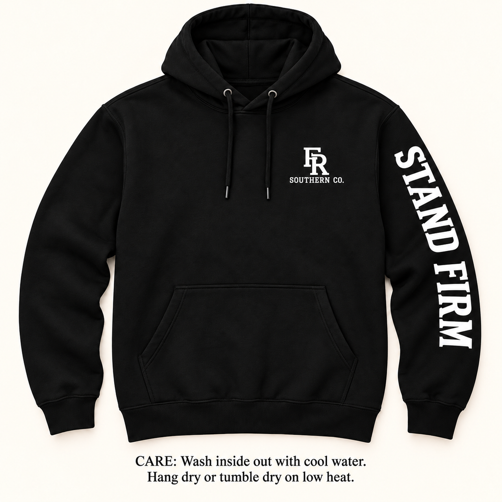 Stand Firm Hoodie — Black & White