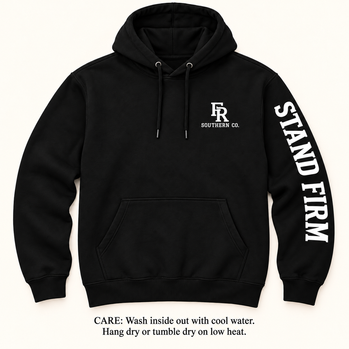 Stand Firm Hoodie — Black & White