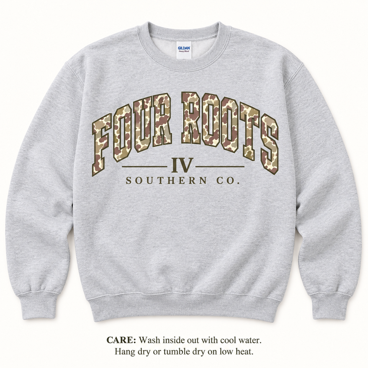 Four Roots Camo Crewneck