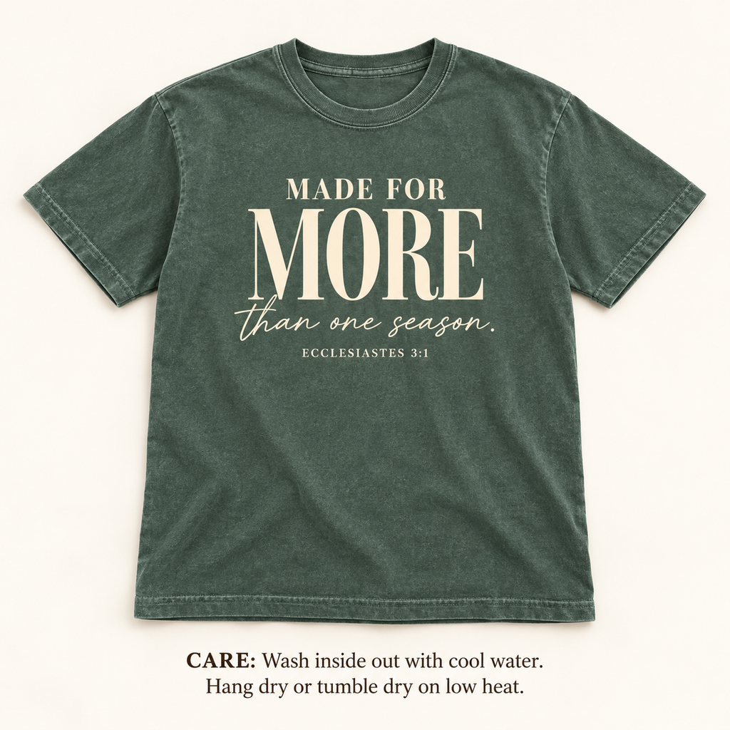 Made for More Comfort Colors Tee — Washed Green & Cream