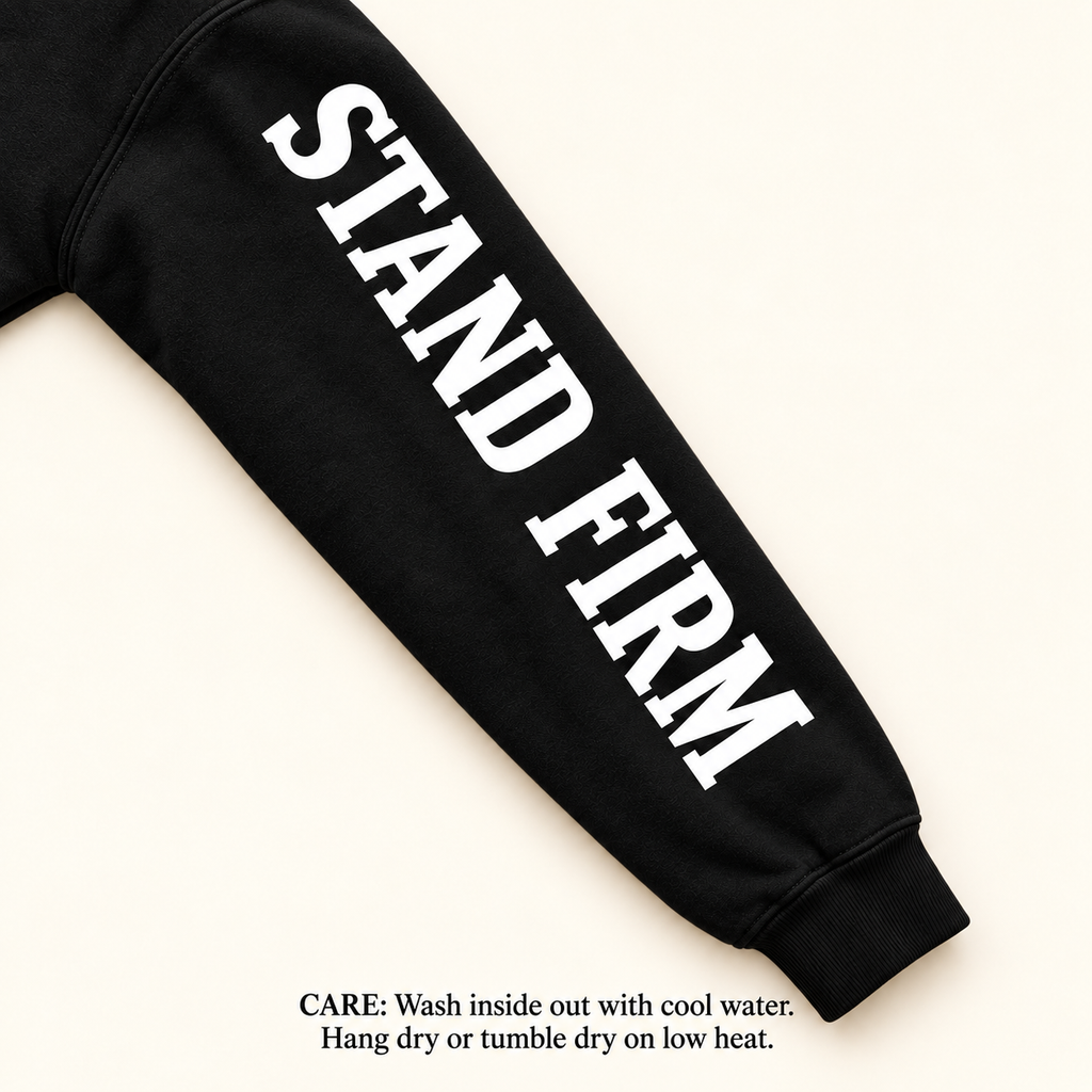 Stand Firm Hoodie — Black & White